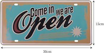 Amazon | ヒロワールドトレード ブリキ看板 OPEN CLOSED 2枚